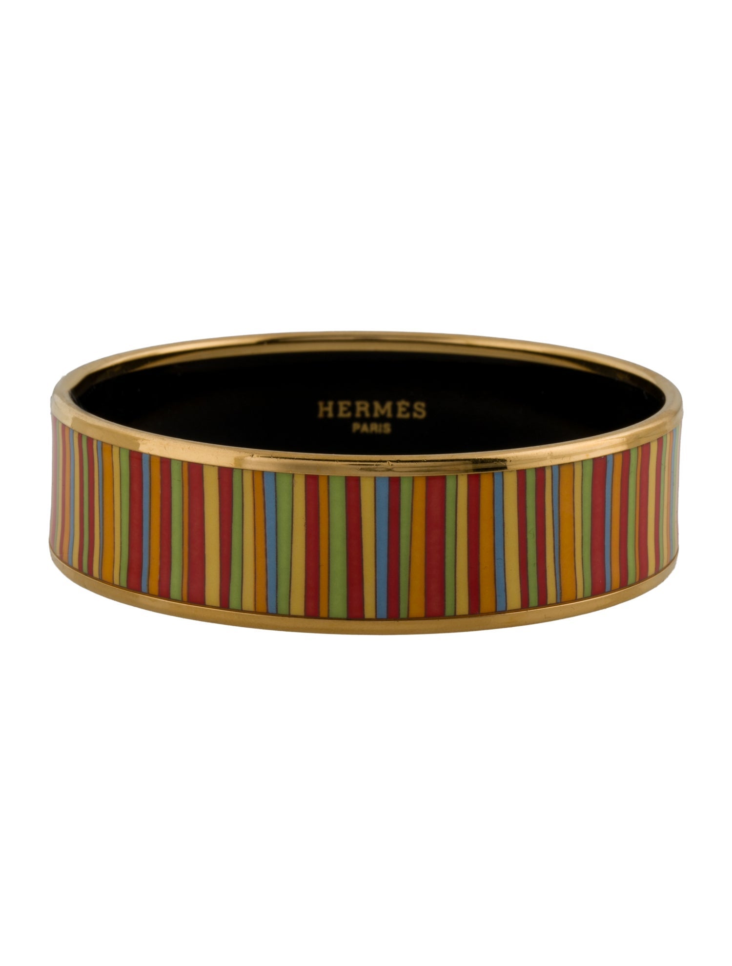 Hermès Wide Enamel Bangle Bracelet