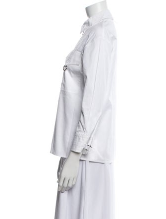 Hermès Three-Quarter Sleeve Button-Up Top