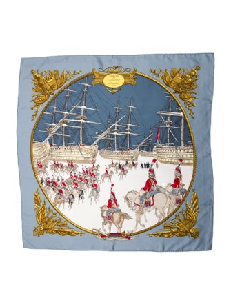 Hermès Marine Et Cavalerie Silk Scarf