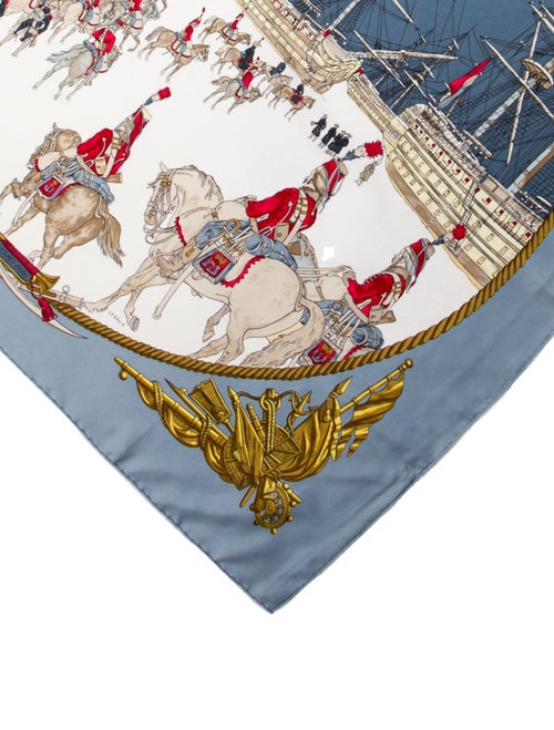 Hermès Marine Et Cavalerie Silk Scarf