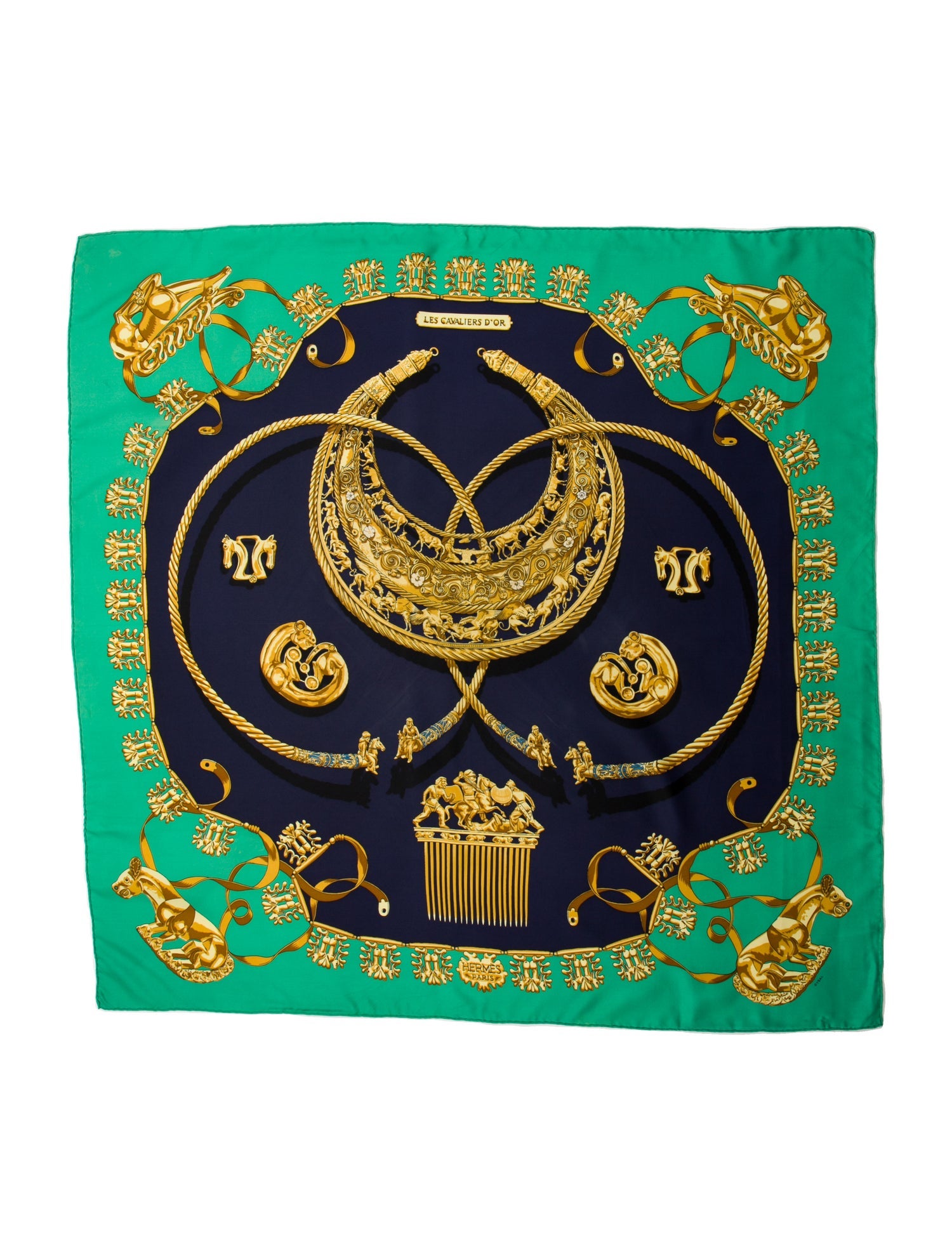 Hermès Les Cavaliers d'Or Silk Scarf