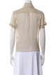 Hermès Silk Short Sleeve Button-Up Top