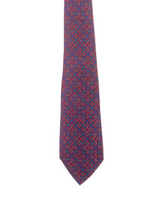 Hermès Pattern Print Silk Tie