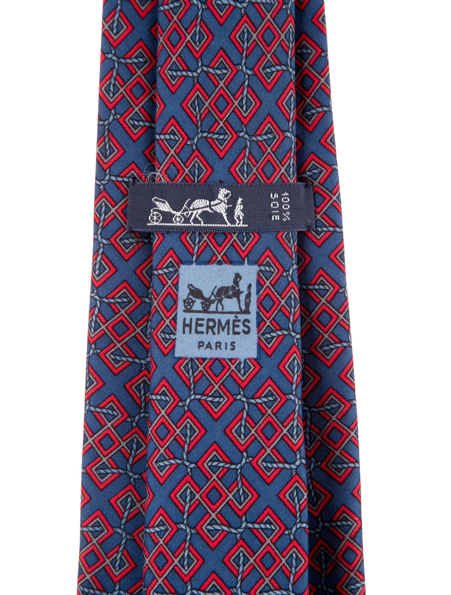 Hermès Pattern Print Silk Tie