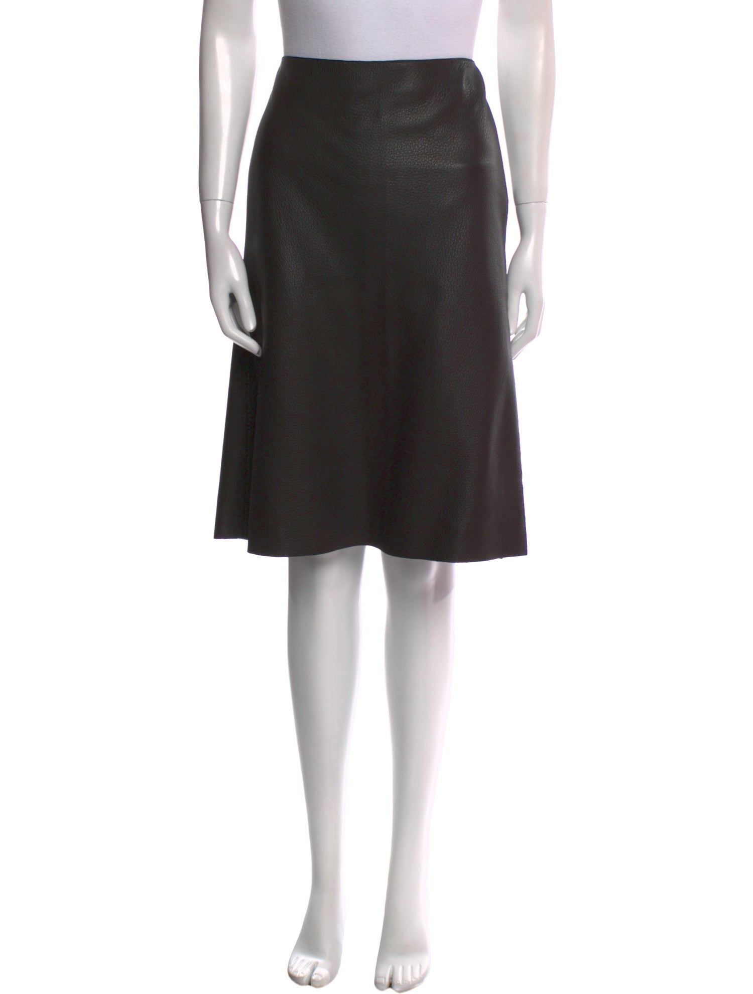 Hermès Leather Knee-Length Skirt