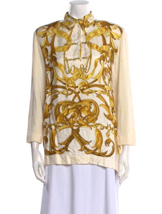 Hermès Printed Mock Neck Sweater