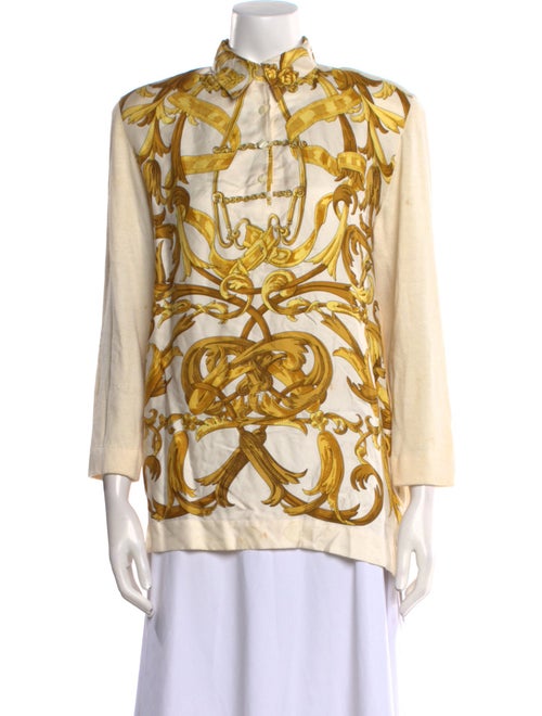 Hermès Printed Mock Neck Sweater