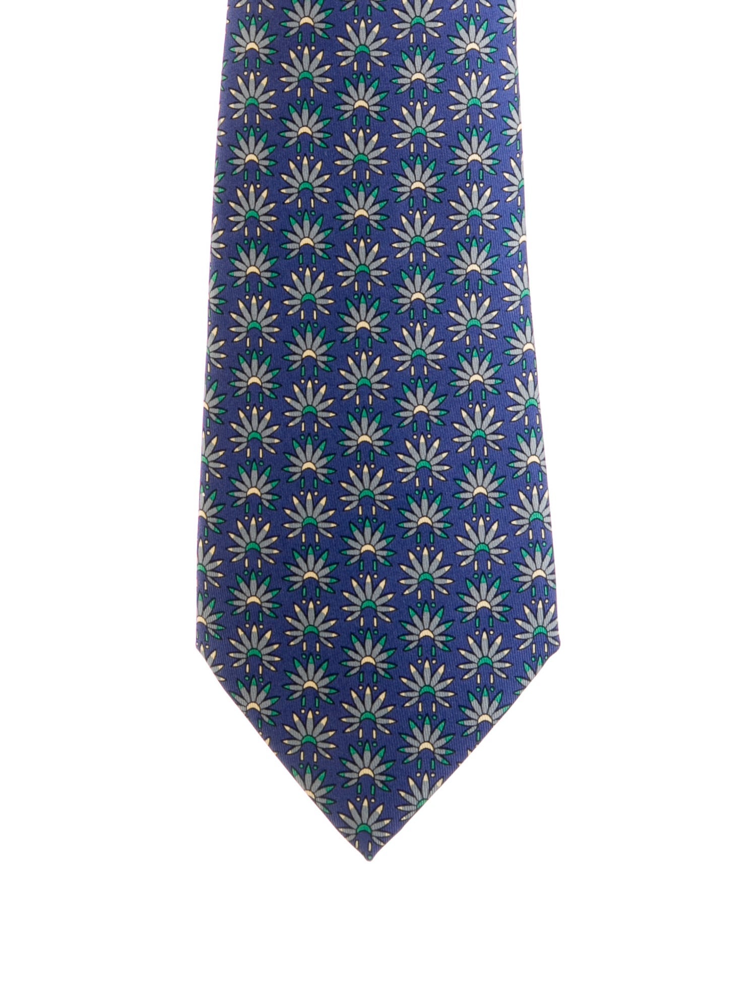 Hermès Pattern Print Silk Tie