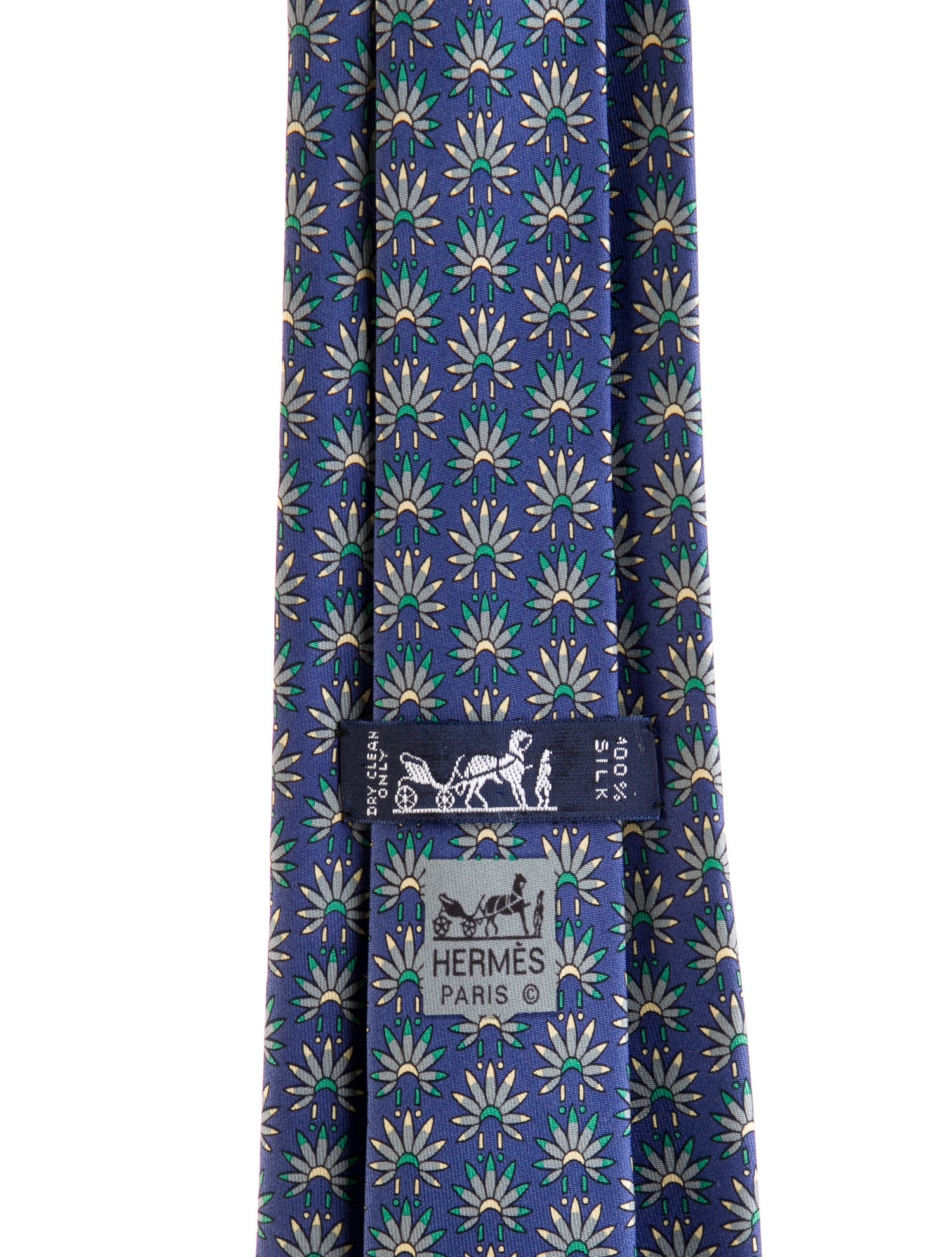 Hermès Pattern Print Silk Tie