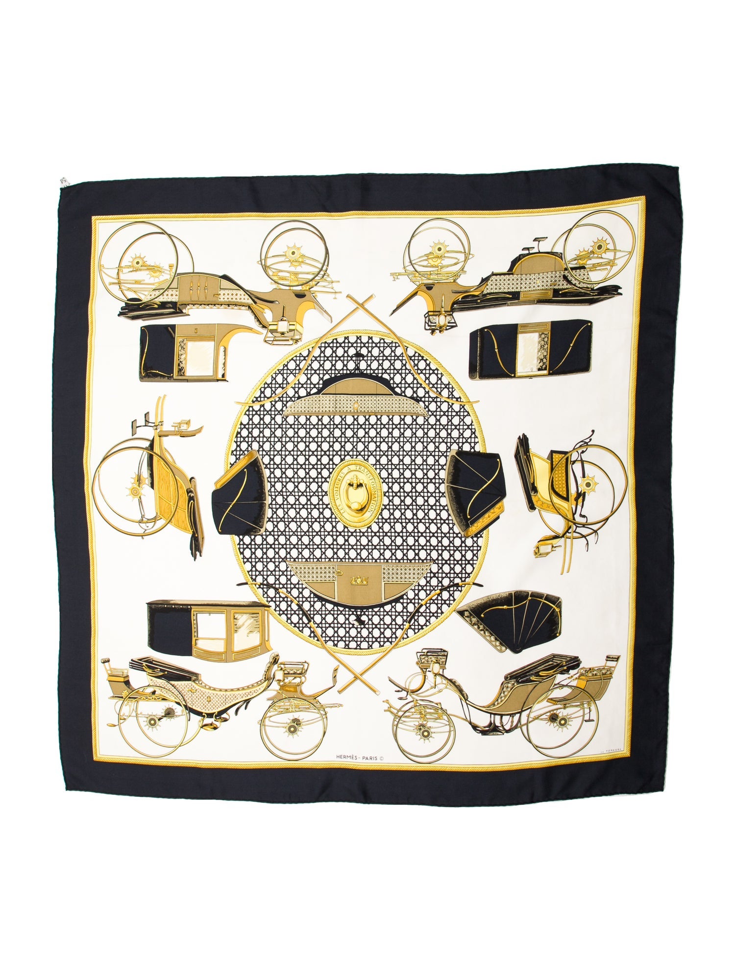 Hermès Les Voitures a Transformation Silk Scarf