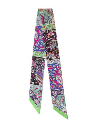 Hermès Au Pays des Oiseaux Fleurs Silk Twilly Scarf