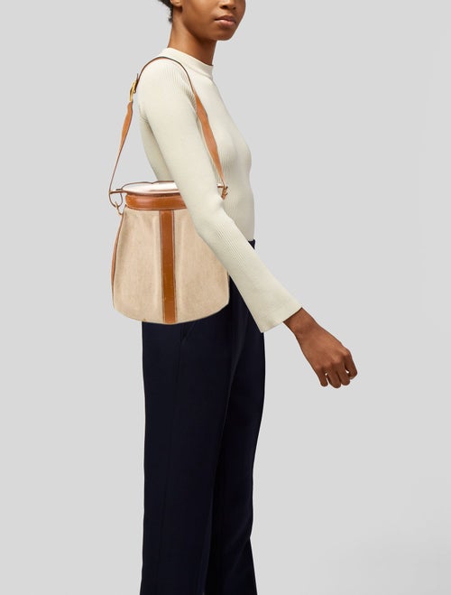 Hermès Toile Farming Basket Bucket Bag