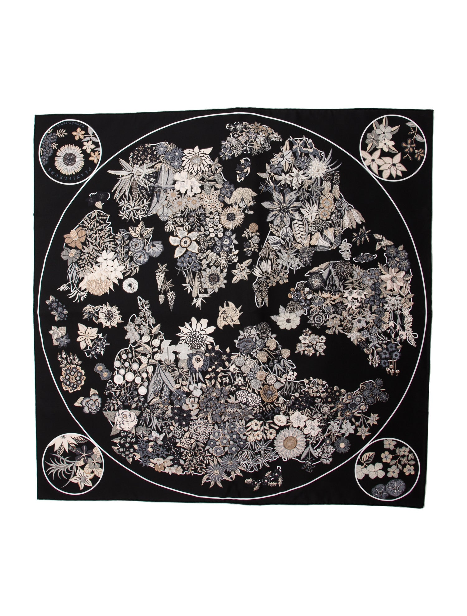 Hermès Planifleurs Silk Scarf