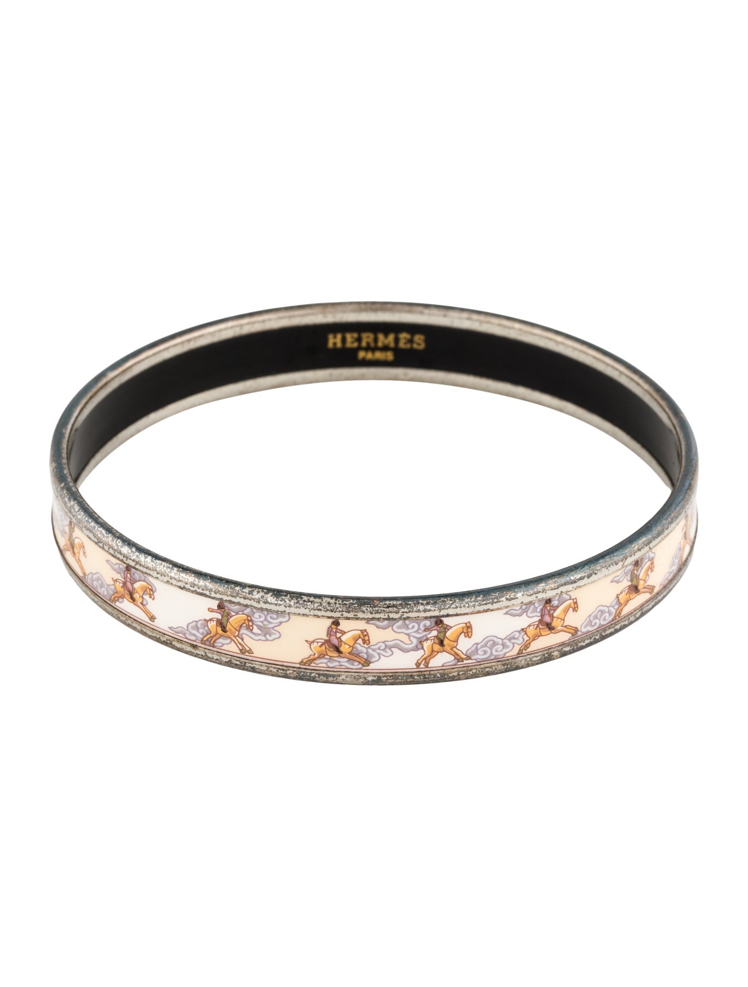 Hermès Narrow Enamel Bangle Bracelet
