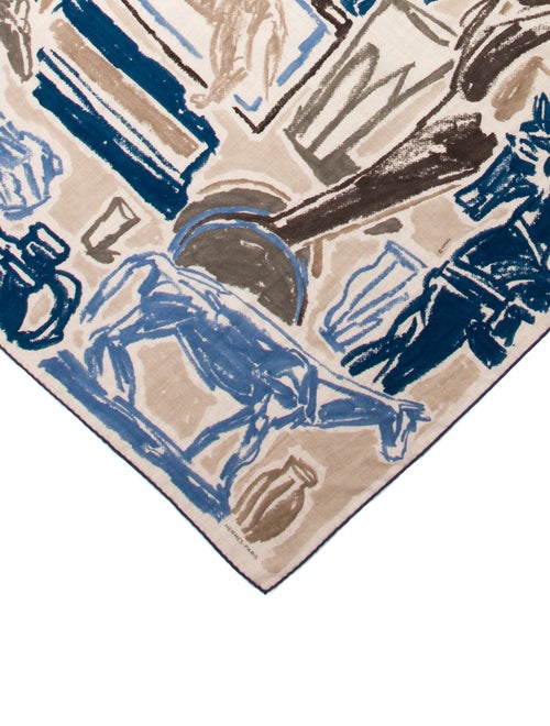 Hermès Chevaux de la Collection 100 Cashmere Scarf