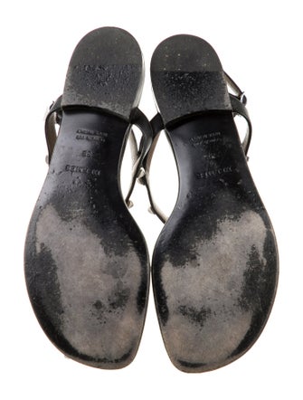 Hermès Olivia Leather T-Strap Sandals