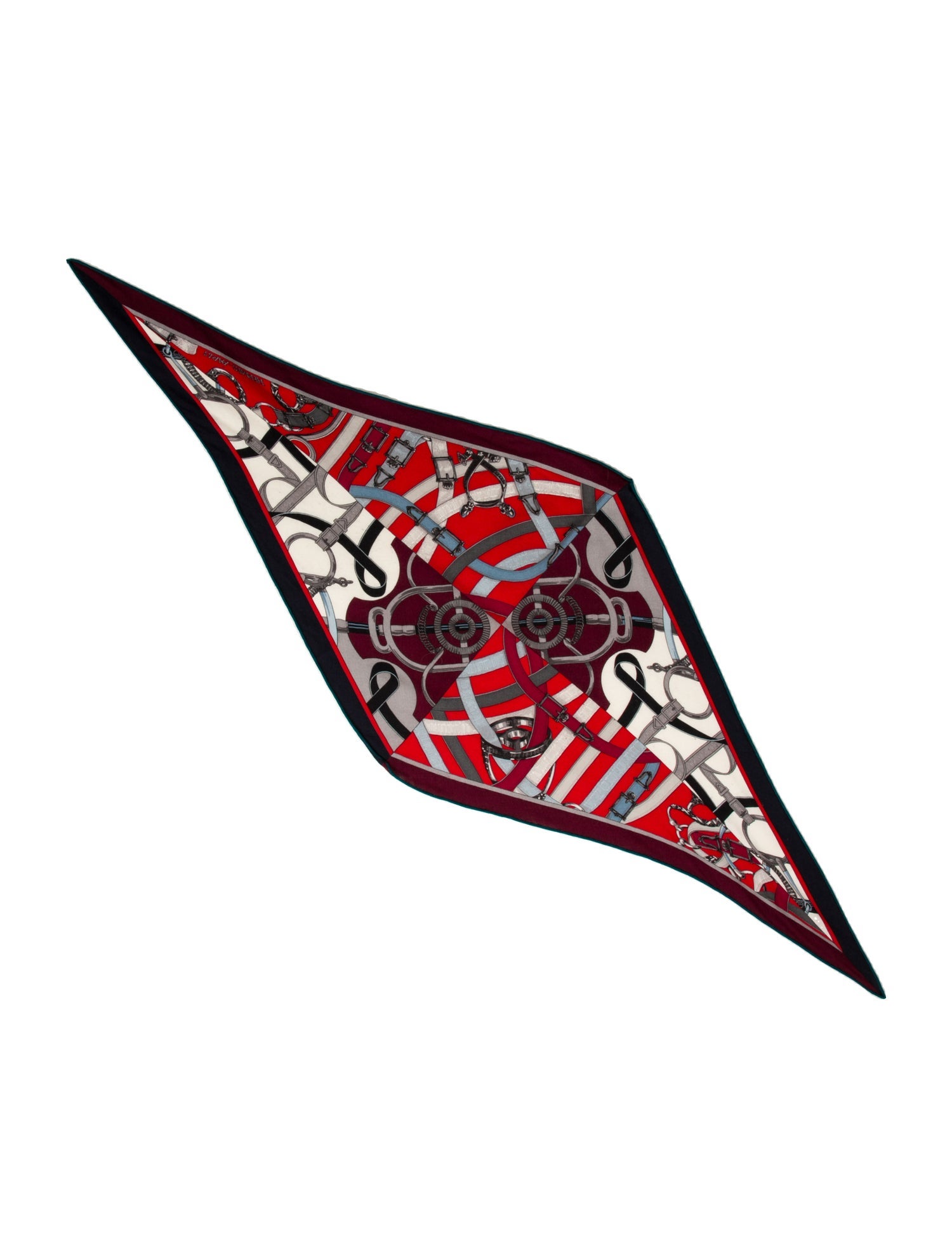 Hermès Eperon d'Or Remix Losange Cashmere Triangle Scarf