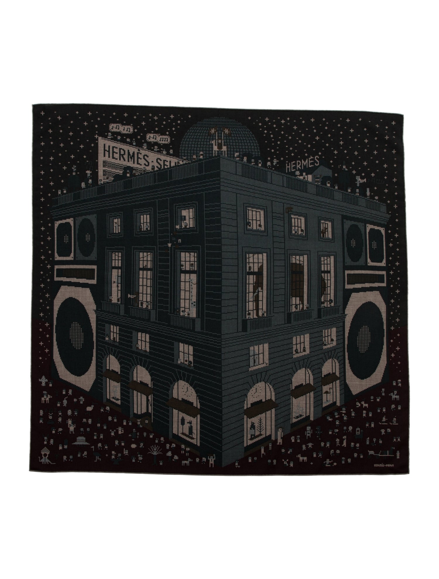 Hermès Faubourg Party 100 Cashmere Scarf