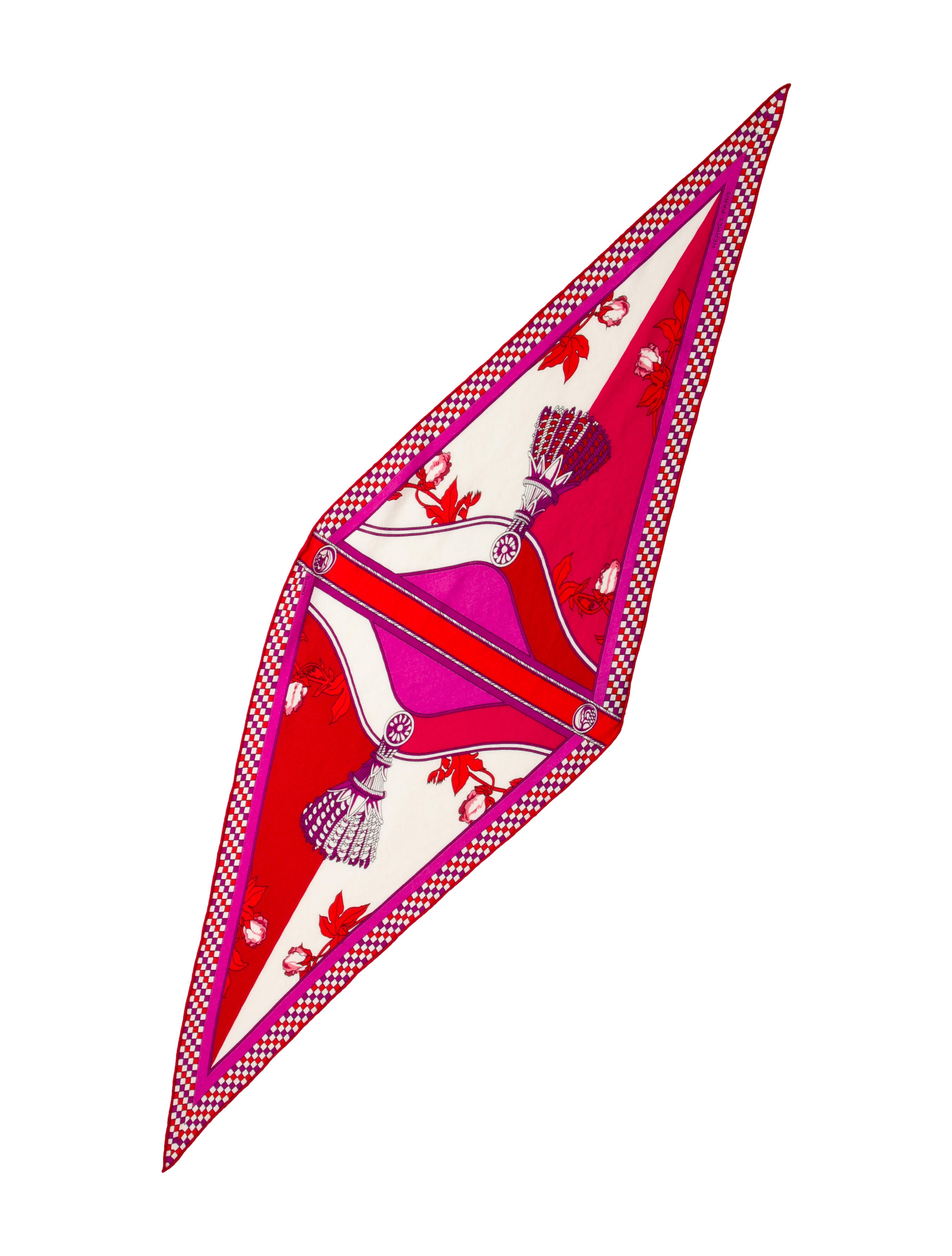 Hermès Harnais Francais Remix Losange Silk Triangle Scarf
