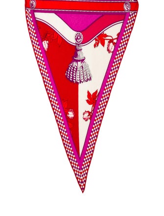 Hermès Harnais Francais Remix Losange Silk Triangle Scarf
