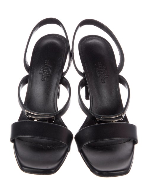 Hermès Glamour 75 Leather Slingback Sandals
