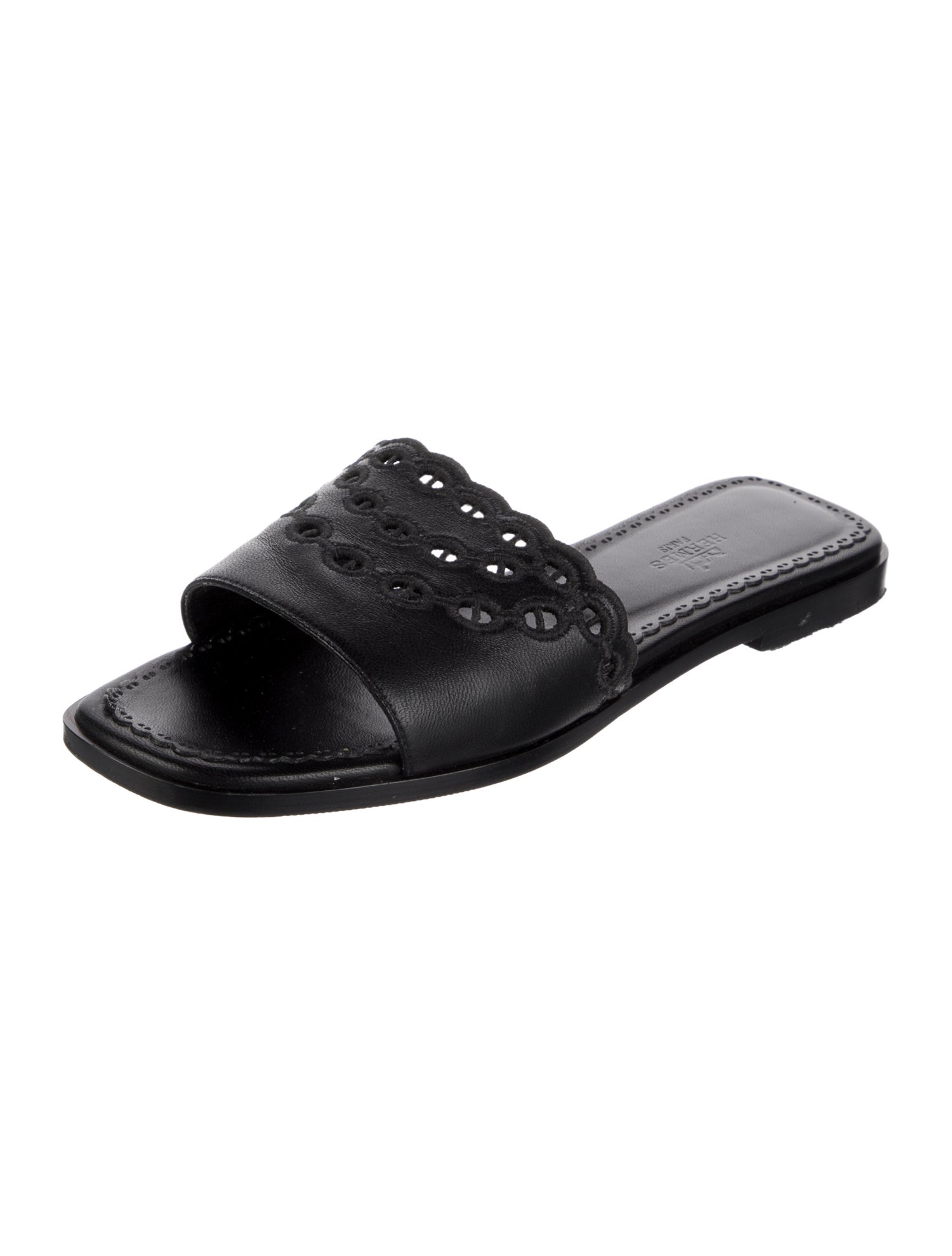 Hermès Gaelle Leather Slides