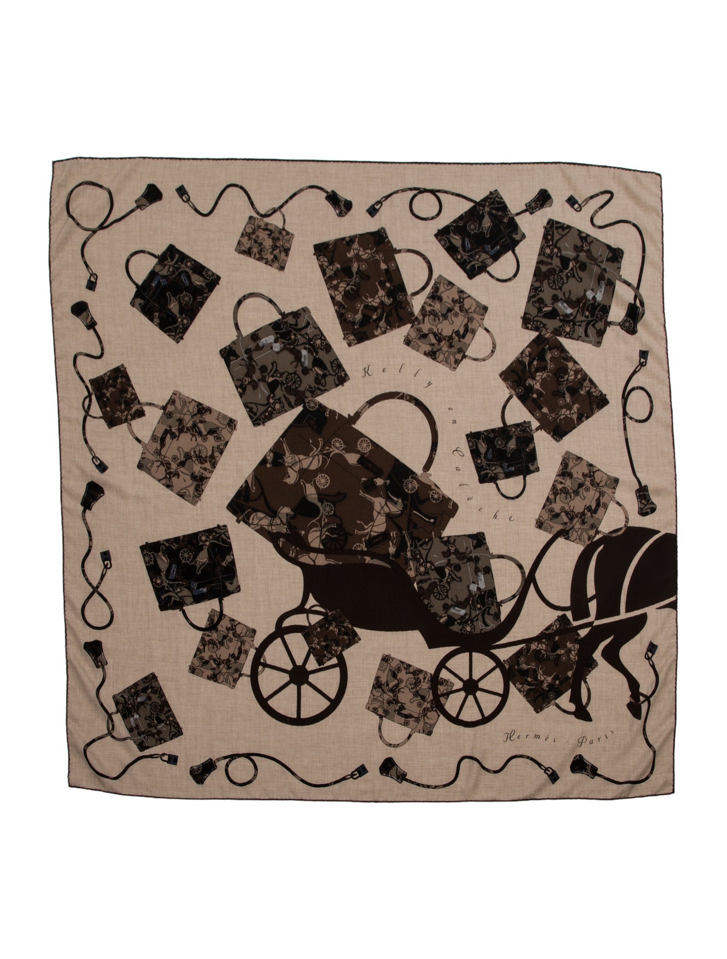 Hermès Kelly en Caleche Silk Shawl