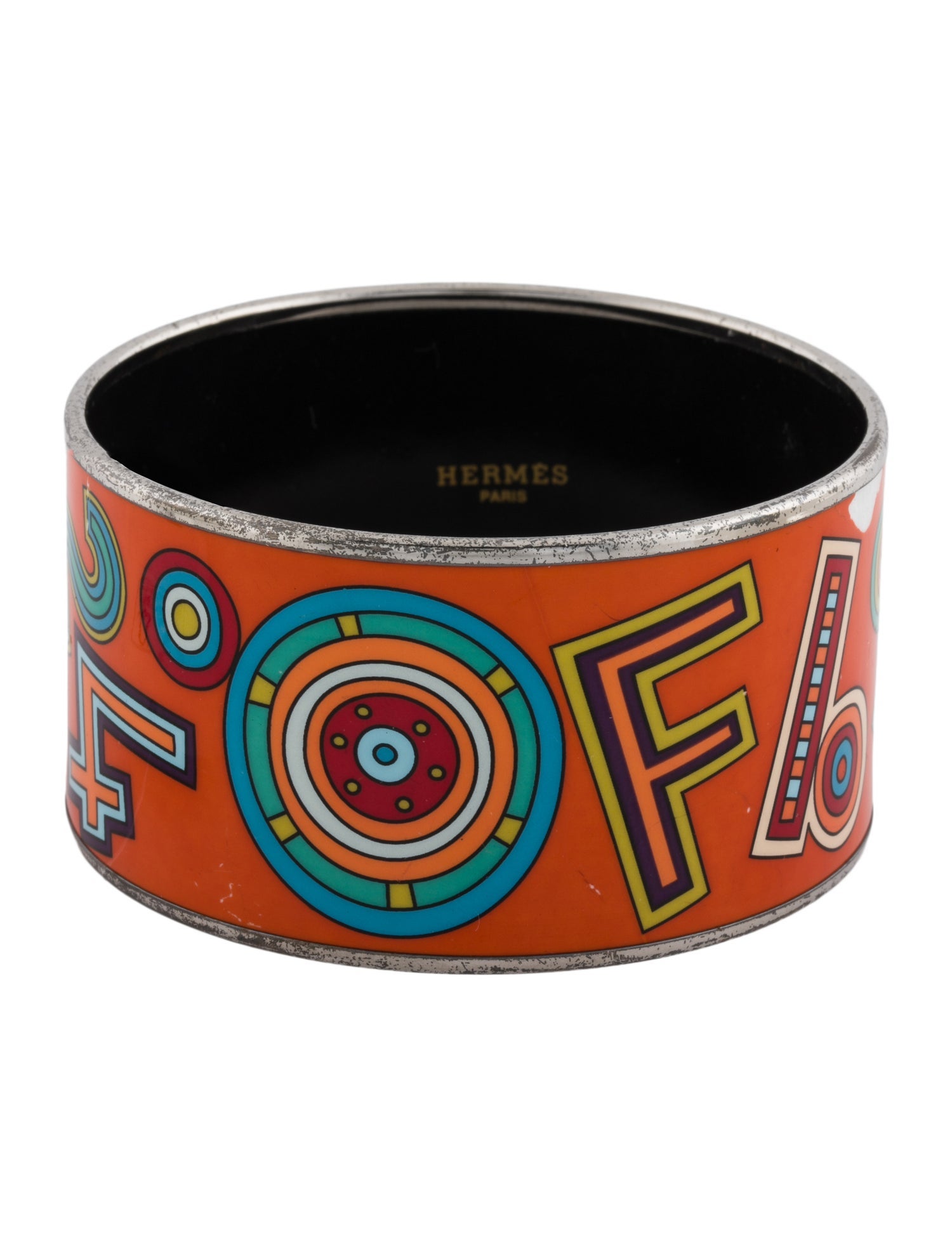 Hermès Enamel Extra Wide Bangle Bracelet