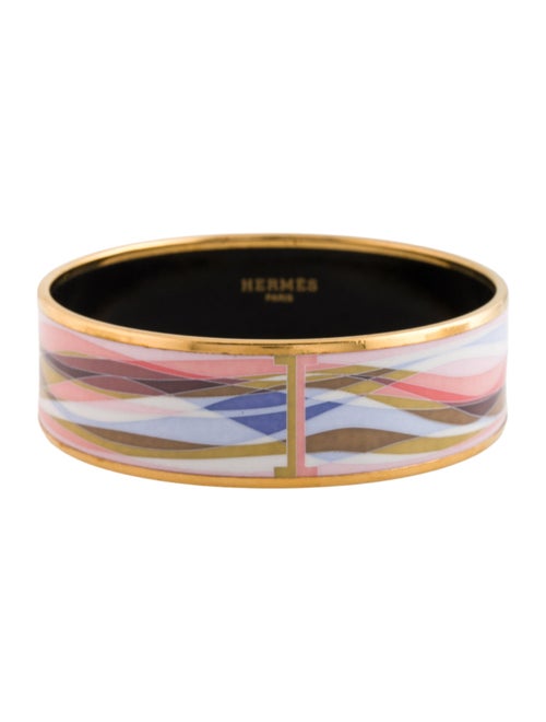 Hermès Enamel Wide Bangle Bracelet