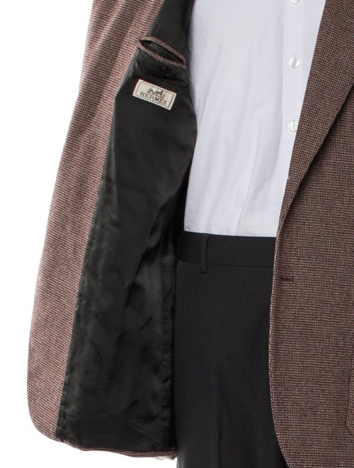 Hermès Wool Plaid Print Blazer