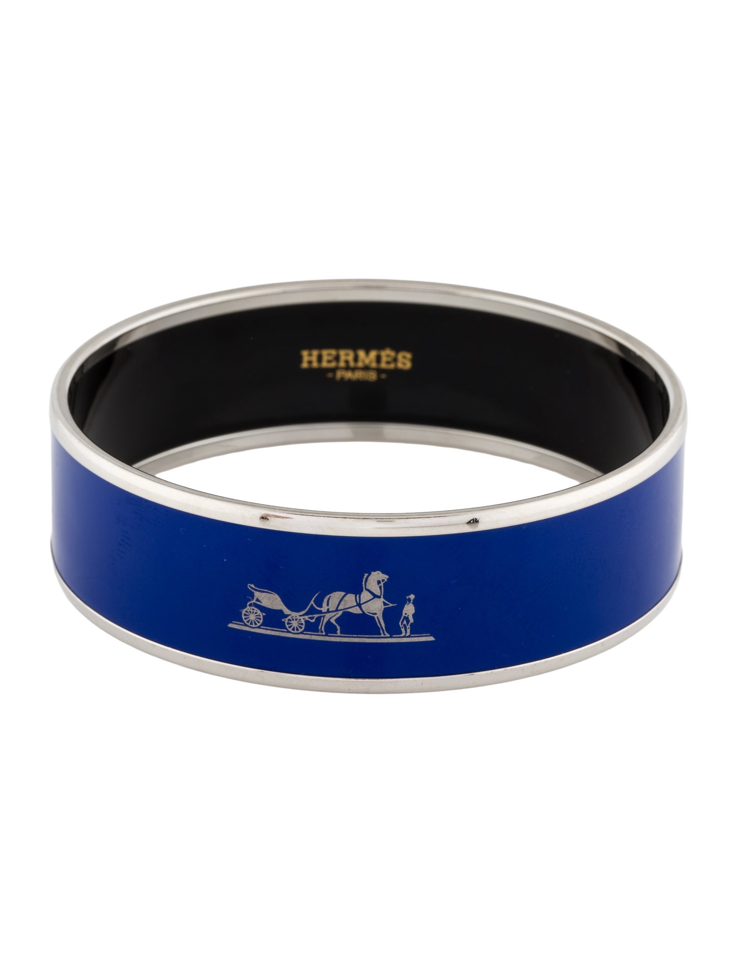 Hermès Enamel Wide Calèche Bangle Bracelet