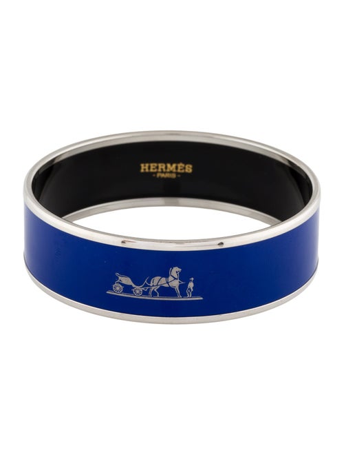 Hermès Enamel Wide Calèche Bangle Bracelet