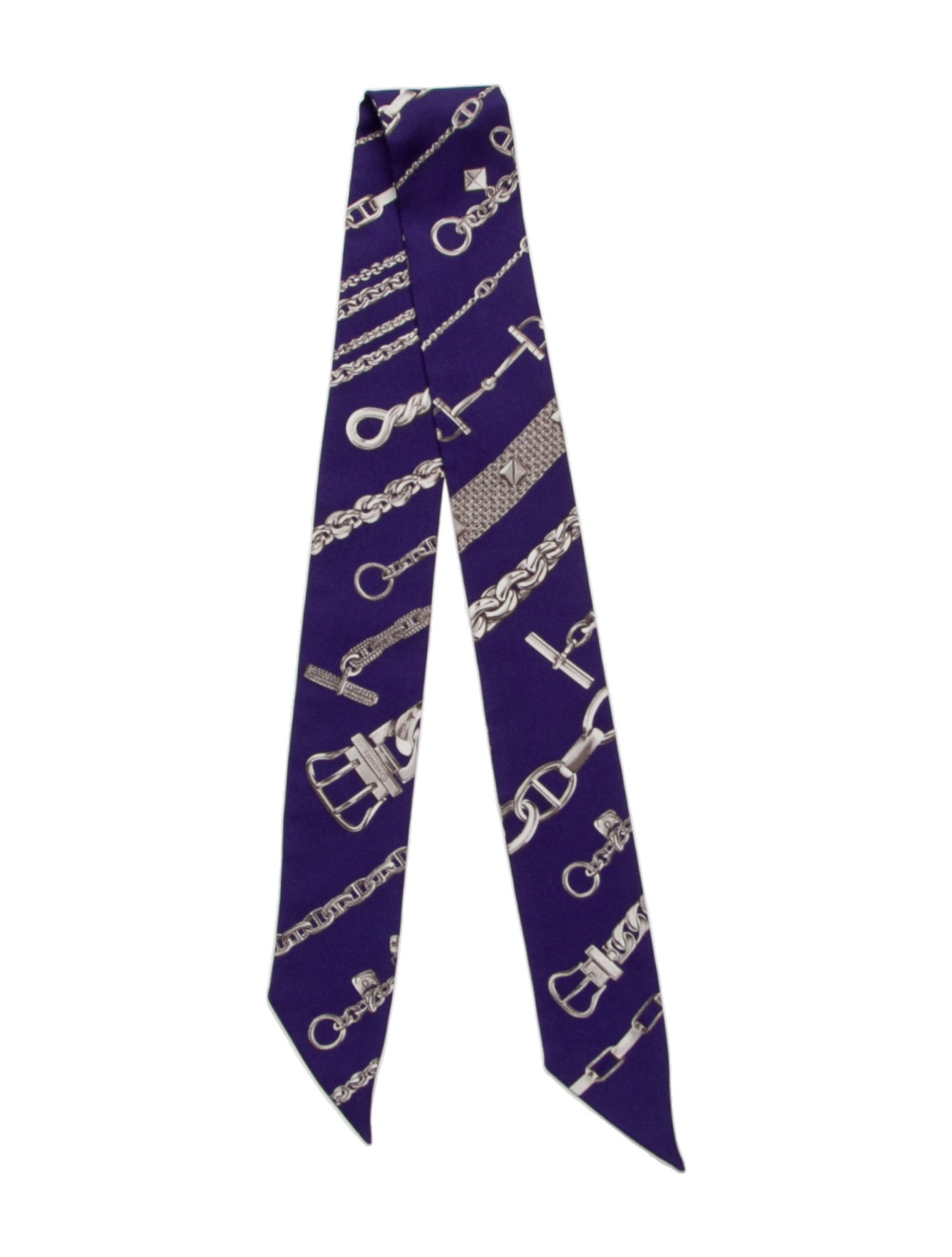 Hermès Chaines et Gourmettes Silk Twilly Scarf