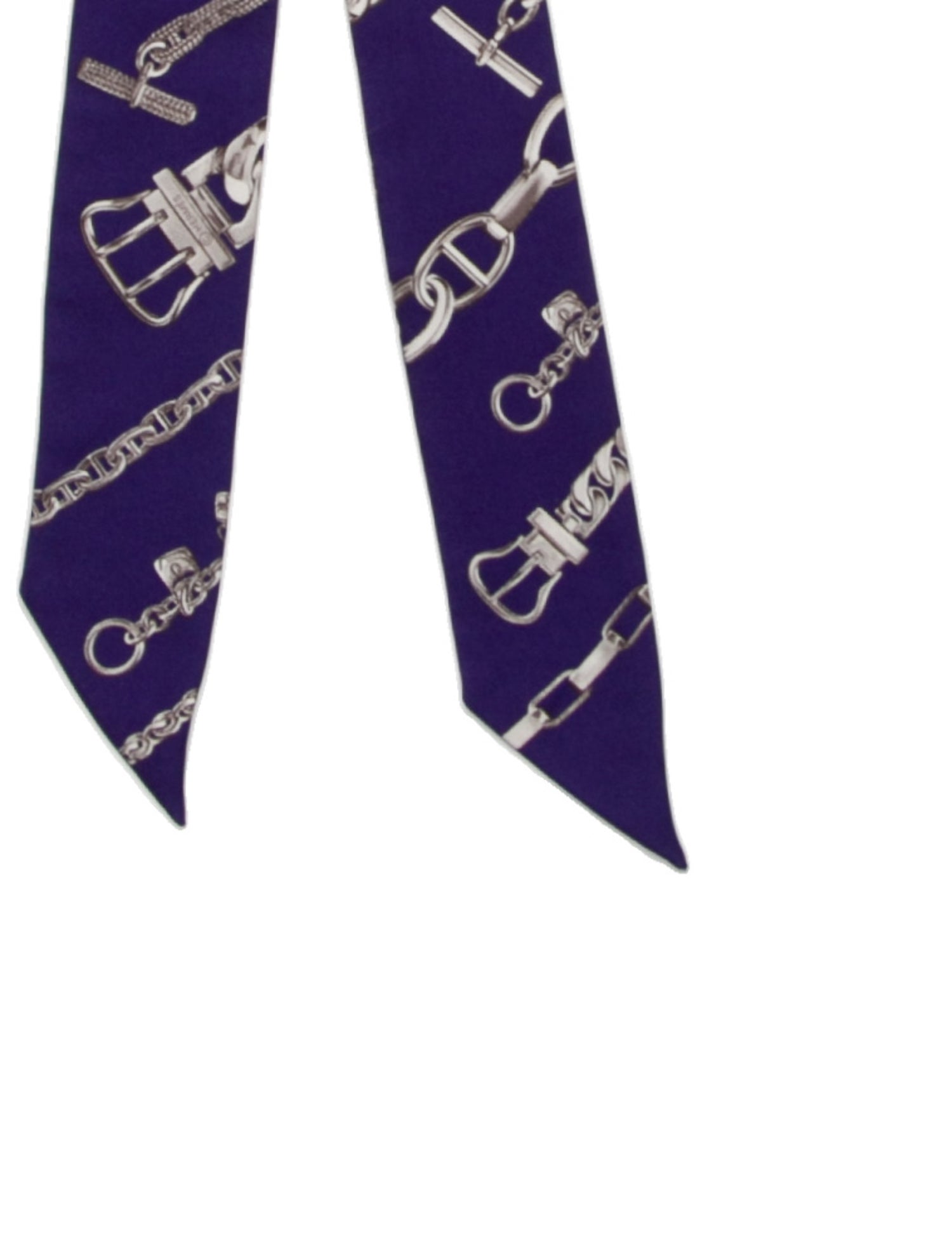 Hermès Chaines et Gourmettes Silk Twilly Scarf