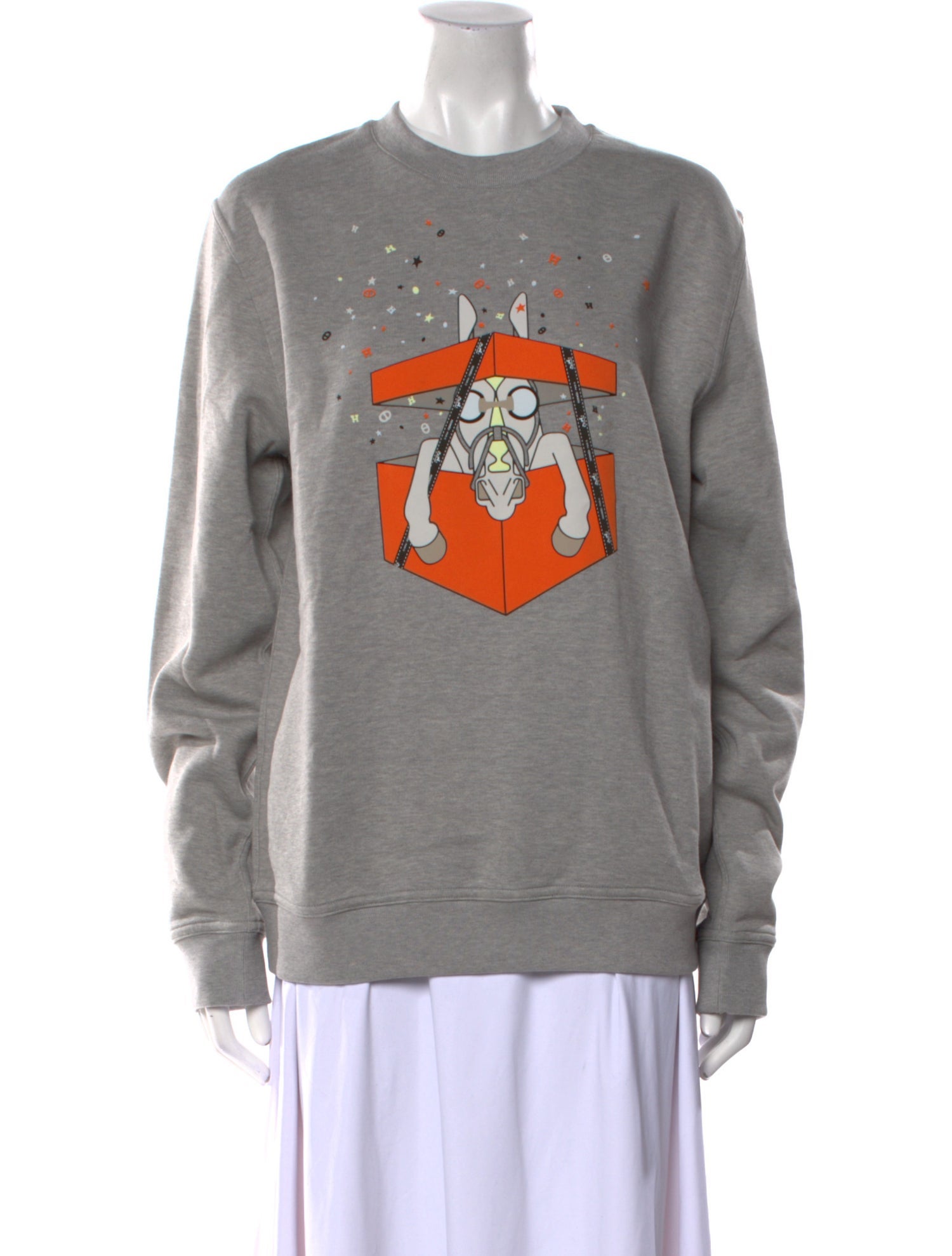 Hermès Graphic Print Crew Neck Sweatshirt w/ Tags