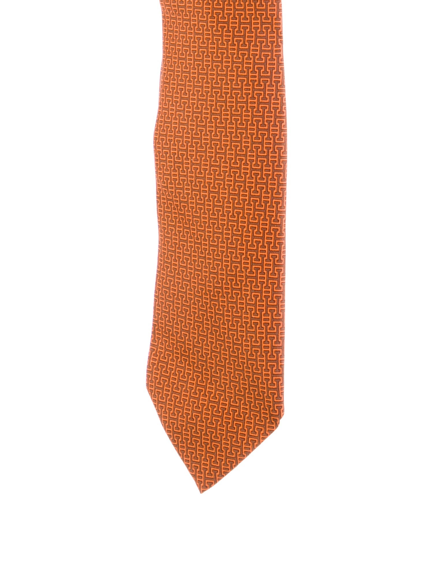 Hermès Pattern Print Silk Tie