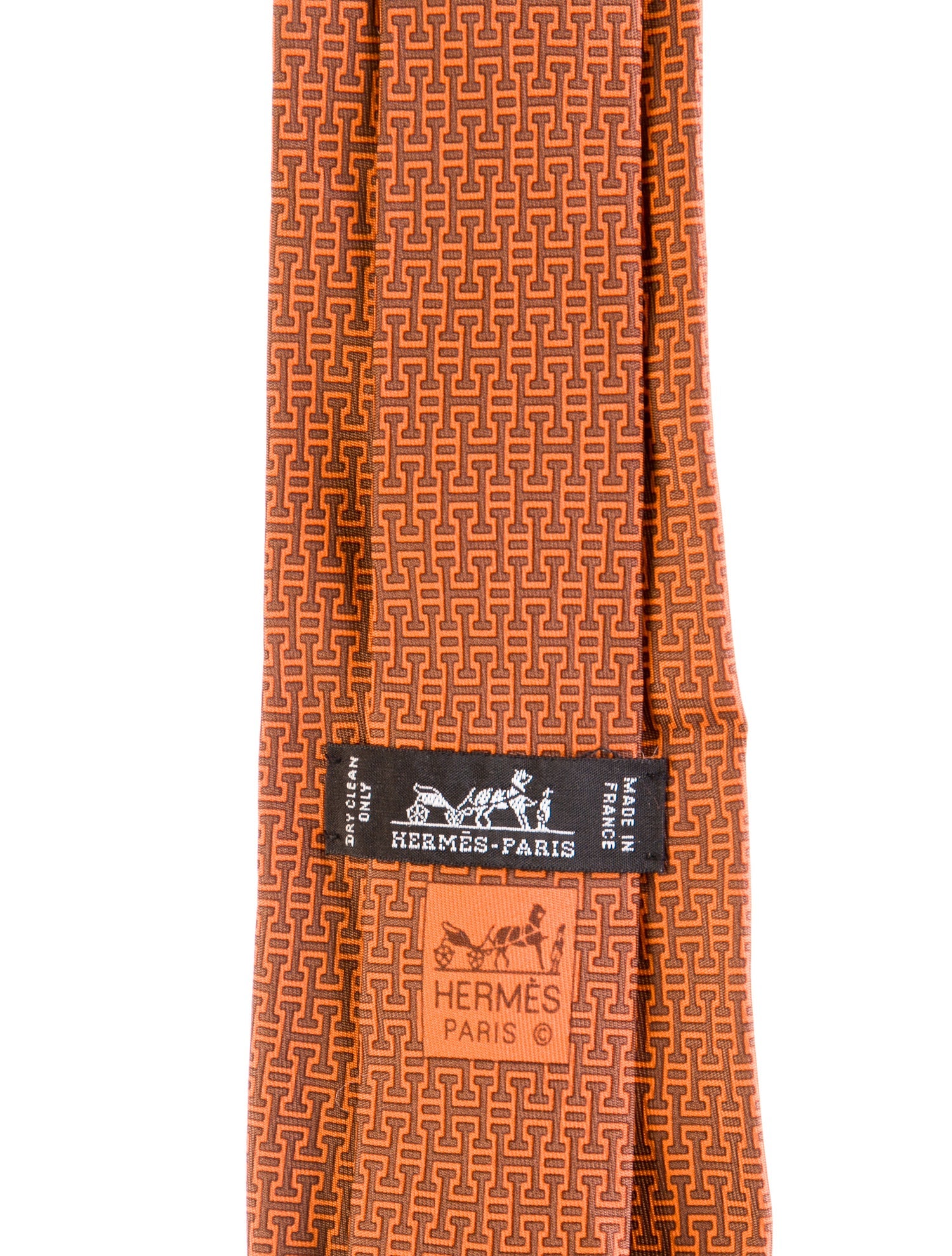 Hermès Pattern Print Silk Tie