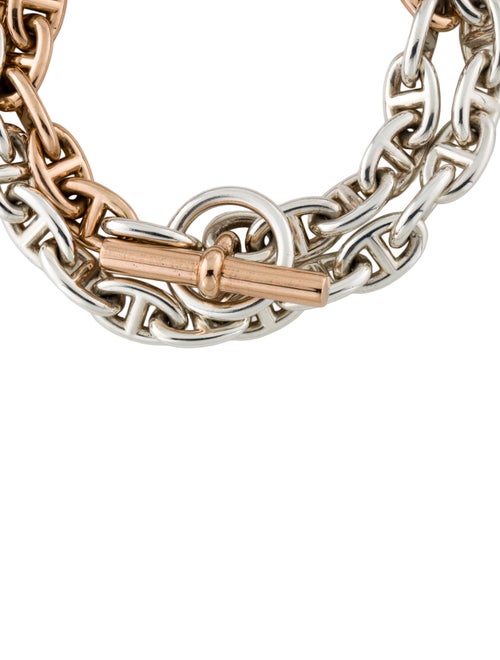 Hermès Two-Tone Chain d'Ancre Double Tour Bracelet