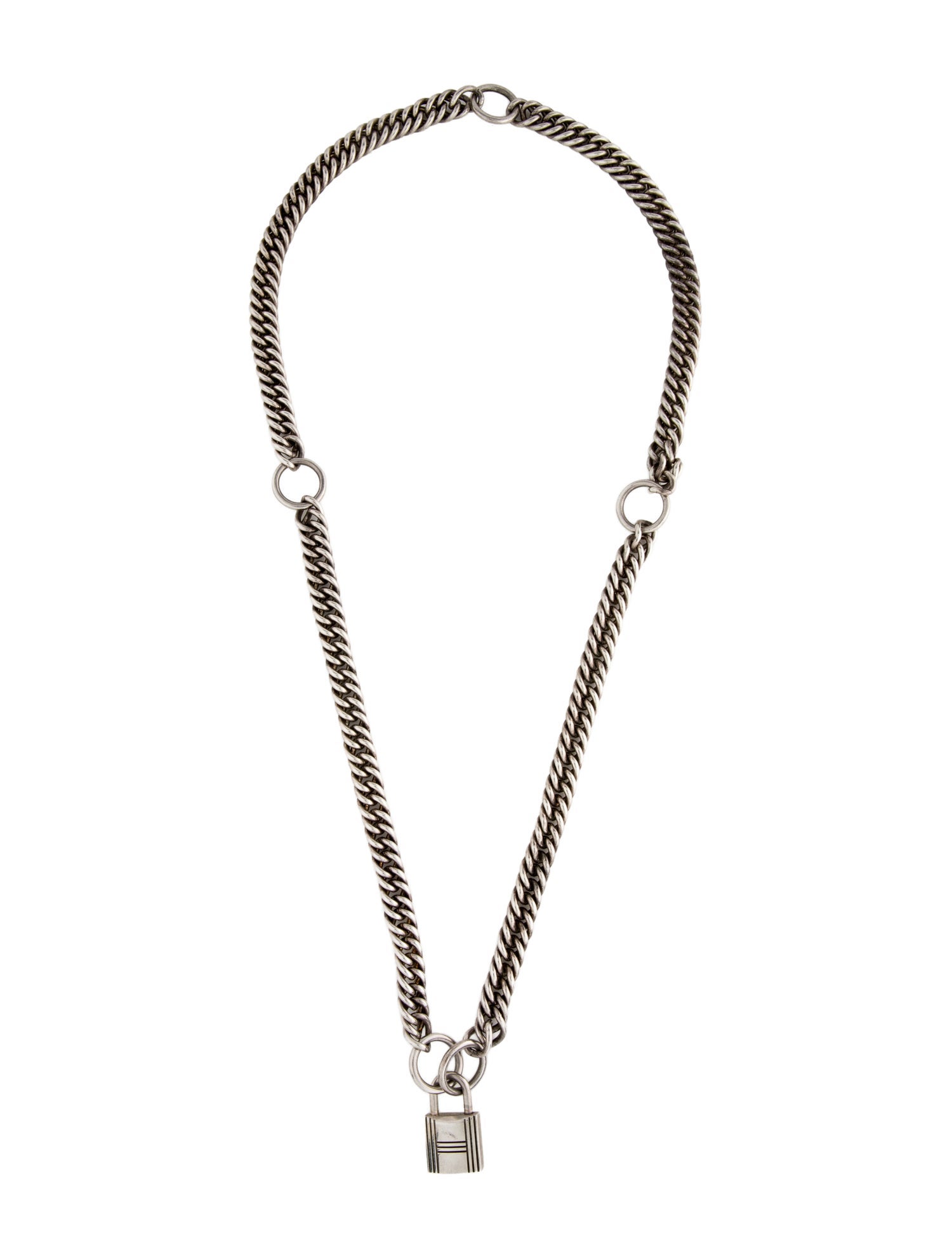Hermès Cadenas Kelly Lock Curb Chain Necklace
