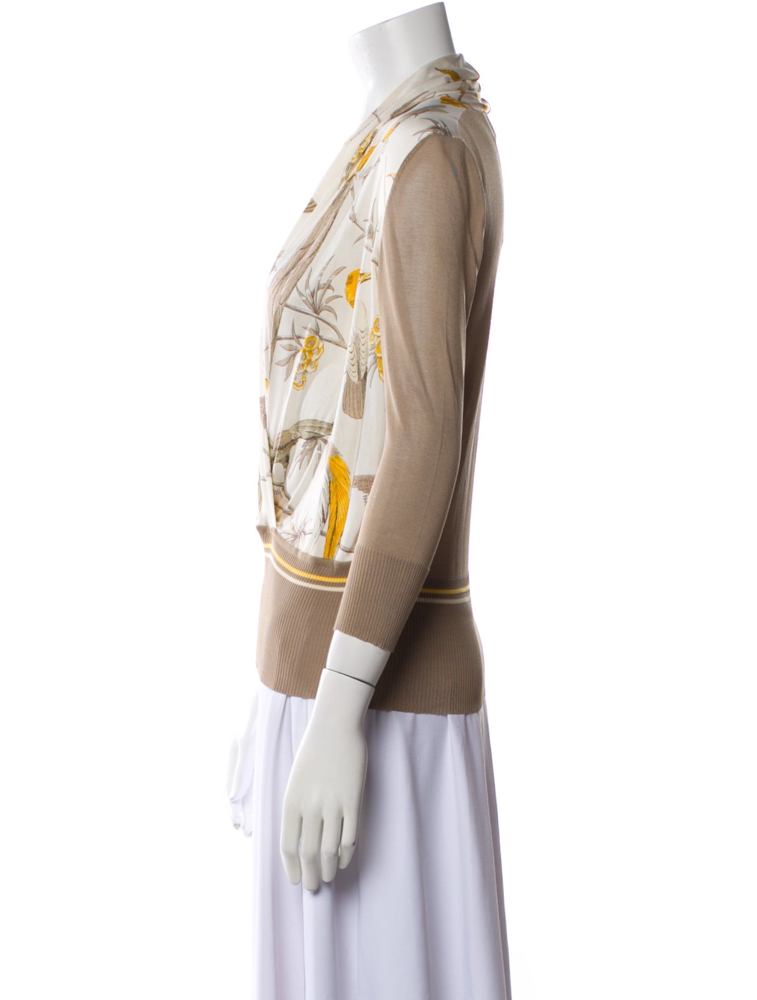 Hermès Printed V-Neck Sweater