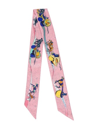 Hermès Space Derby Silk Twilly Scarf