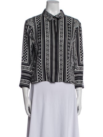 Hermès Silk Printed Button-Up Top