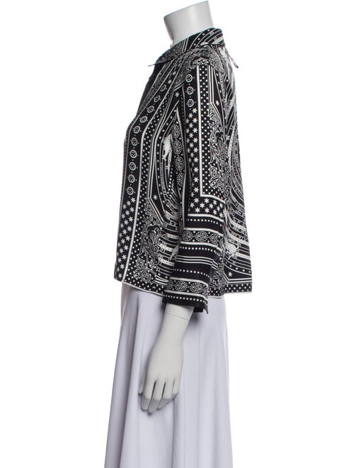 Hermès Silk Printed Button-Up Top