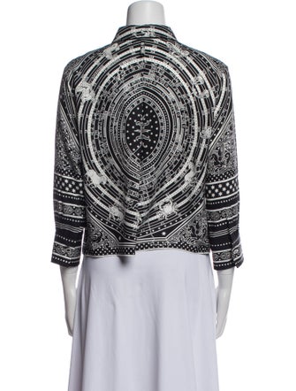 Hermès Silk Printed Button-Up Top