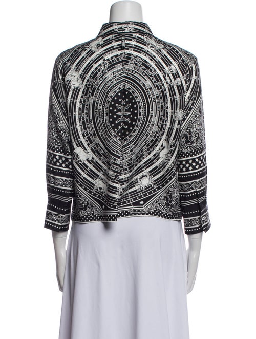 Hermès Silk Printed Button-Up Top