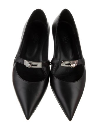 Hermès Kelly Leather Mary Jane Flats