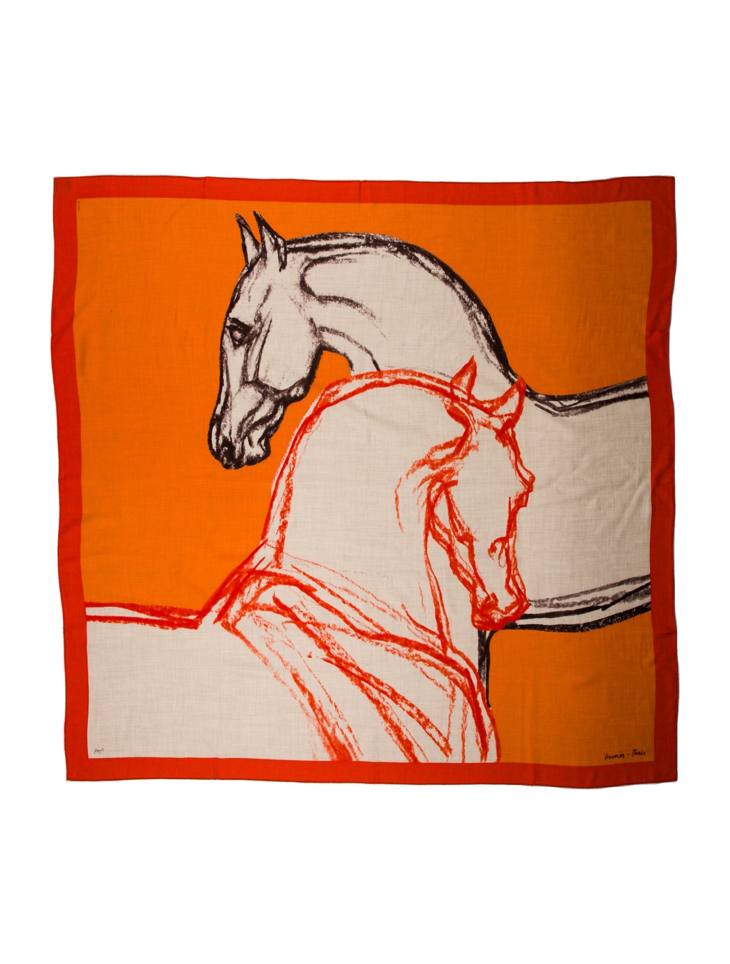 Hermès Chevaux Au Pre Cashmere Shawl w/ Tags