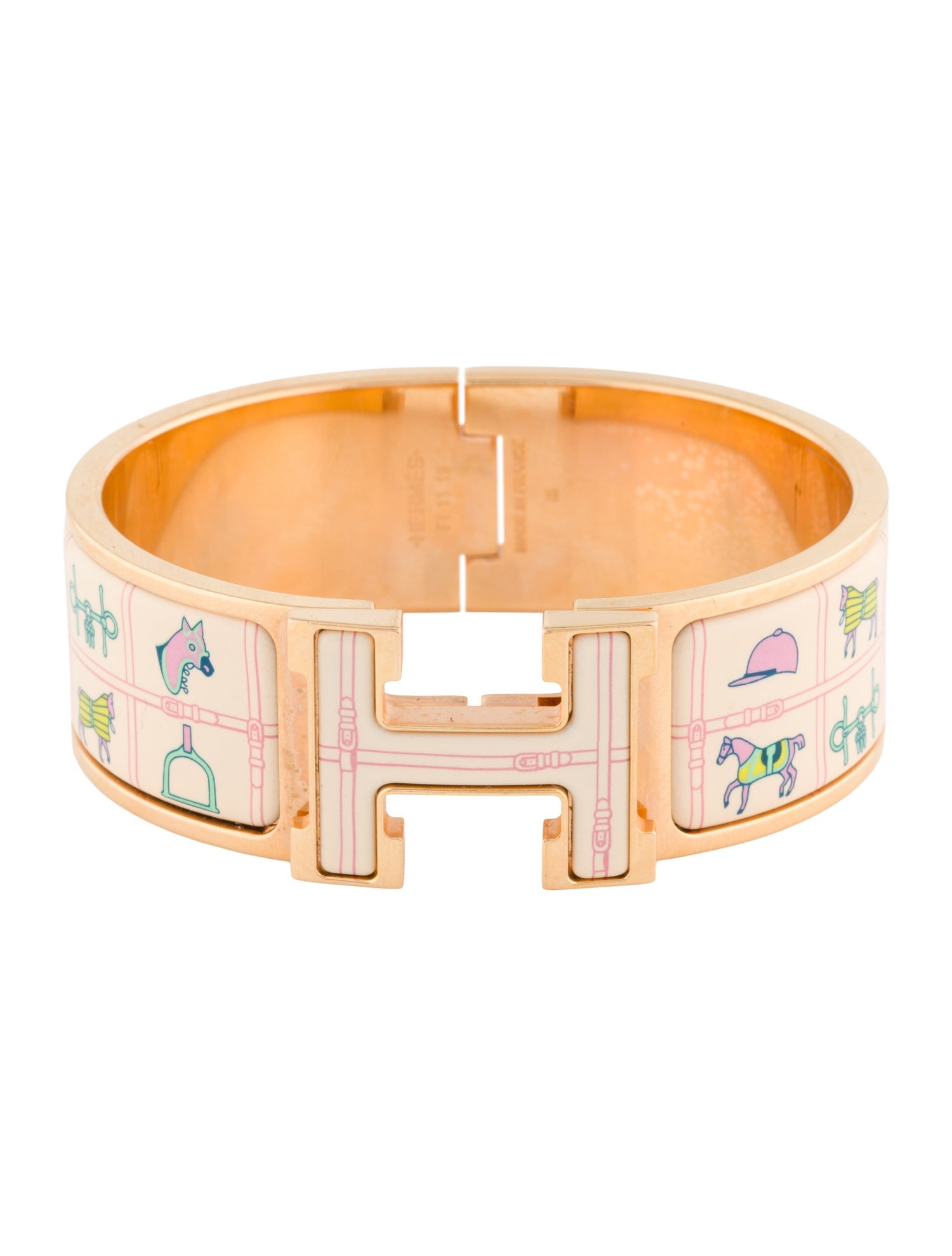 Hermès Clic Clac H w/ Enamel Turnlock Bracelet