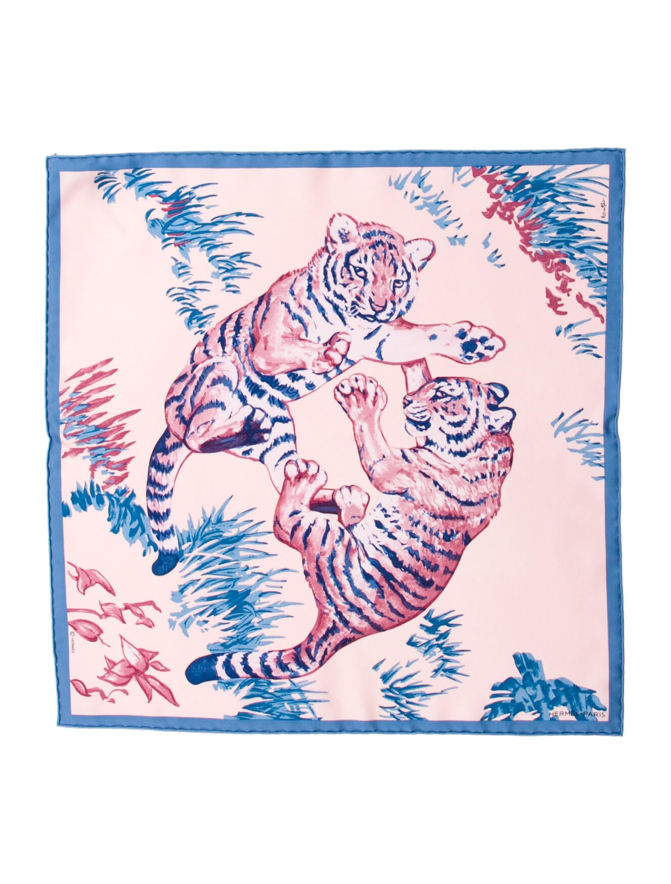 Hermès Les Tigreaux Pocket Square Silk Scarf w/ Tags