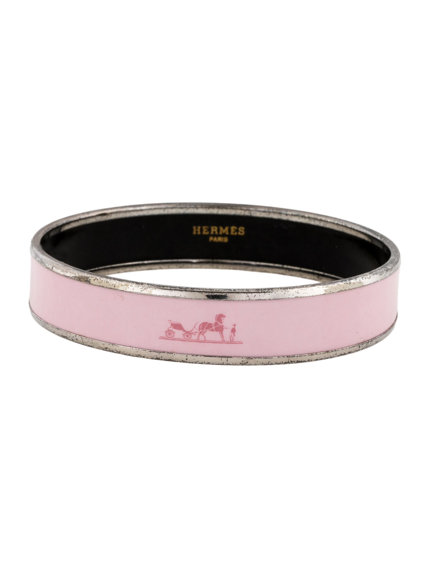 Hermès Caléche Wide Enamel Bangle Bracelet